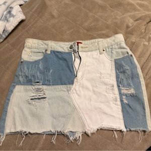 Patchwork Jean Skirt